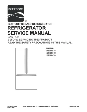 Kenmore 795 71312 71313 71314 71319 31 models service manual