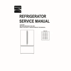 Kenmore 795 71602 71603 71606 71609 013 models service manual cover with model code and showing a line drawing of the refrigerator