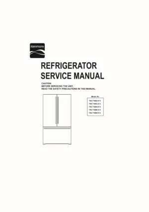 Kenmore 795 71602 71603 71606 71609 013 models service manual