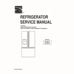 Kenmore 795 72042 72043 72049 31 models service manual cover with model code and showing a line drawing of the refrigerator