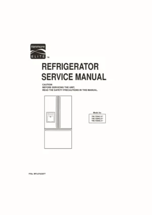 Kenmore 795 72042 72043 72049 31 models service manual