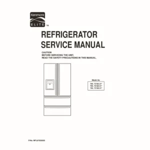 Kenmore 795 72182 72183 72189 31 models service manual cover with model code and showing a line drawing of the refrigerator