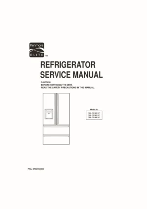 Kenmore 795 72182 72183 72189 31 models service manual