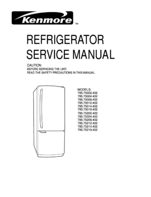 Kenmore 795 75002 75004 75009 75012 75014 75019 service manual