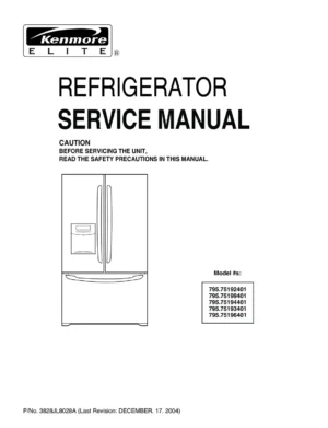 Kenmore 795 75192 75193 75194 75196 75199 service manual
