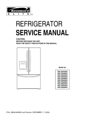 Kenmore 795 75552 75553 75554 75556 75559 service manual