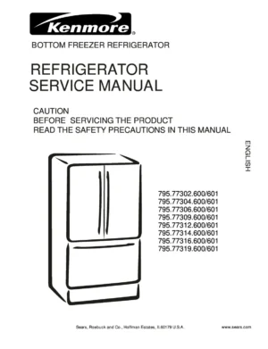 Kenmore 795 77312 77314 77316 77319 service manual