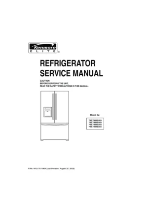 Kenmore 795 78502 78503 78506 78509 803 models service manual