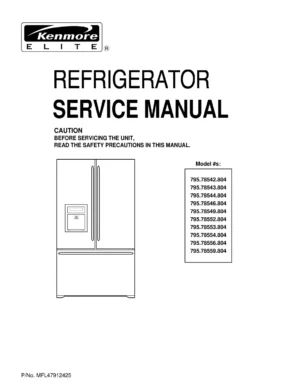 Kenmore 795 78542 78543 78544 78546 78549 804 models service manual