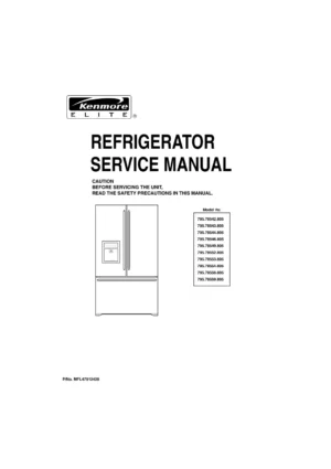 Kenmore 795 78542 78543 78544 78546 78549 805 models service manual