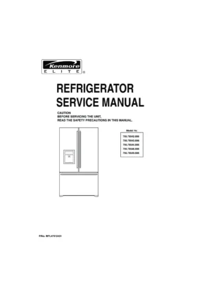 Kenmore 795 78542 78543 78544 78546 78549 806 models service manual