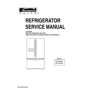 Kenmore 795 78733 78739 805 models service manual cover with model code and showing a line drawing of the refrigerator