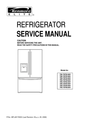 Kenmore 795 78752 78753 78754 78759 service manual
