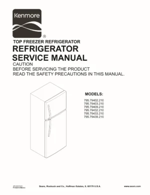 Kenmore 795 79402 79403 79409 79432 79433 79439 210 models service manual