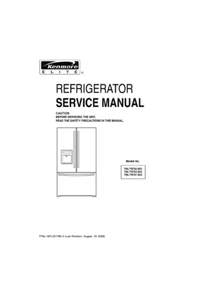 Kenmore 795 79732 79733 79739 903 models service manual