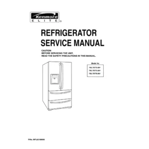 Kenmore 795 79772 79773 79779 901 models service manual cover with model code and showing a line drawing of the refrigerator