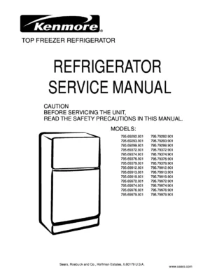 Kenmore 795 79972 79974 79976 79979 901 models service manual