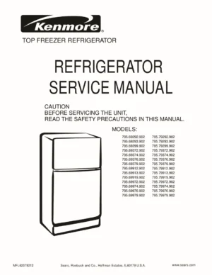 Kenmore 795 79972 79974 79976 79979 902 models service manual