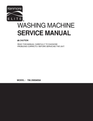 Kenmore elite 29002 service manual cover from Whirlpool emea customer services with model code, manual creation date, manual contents,