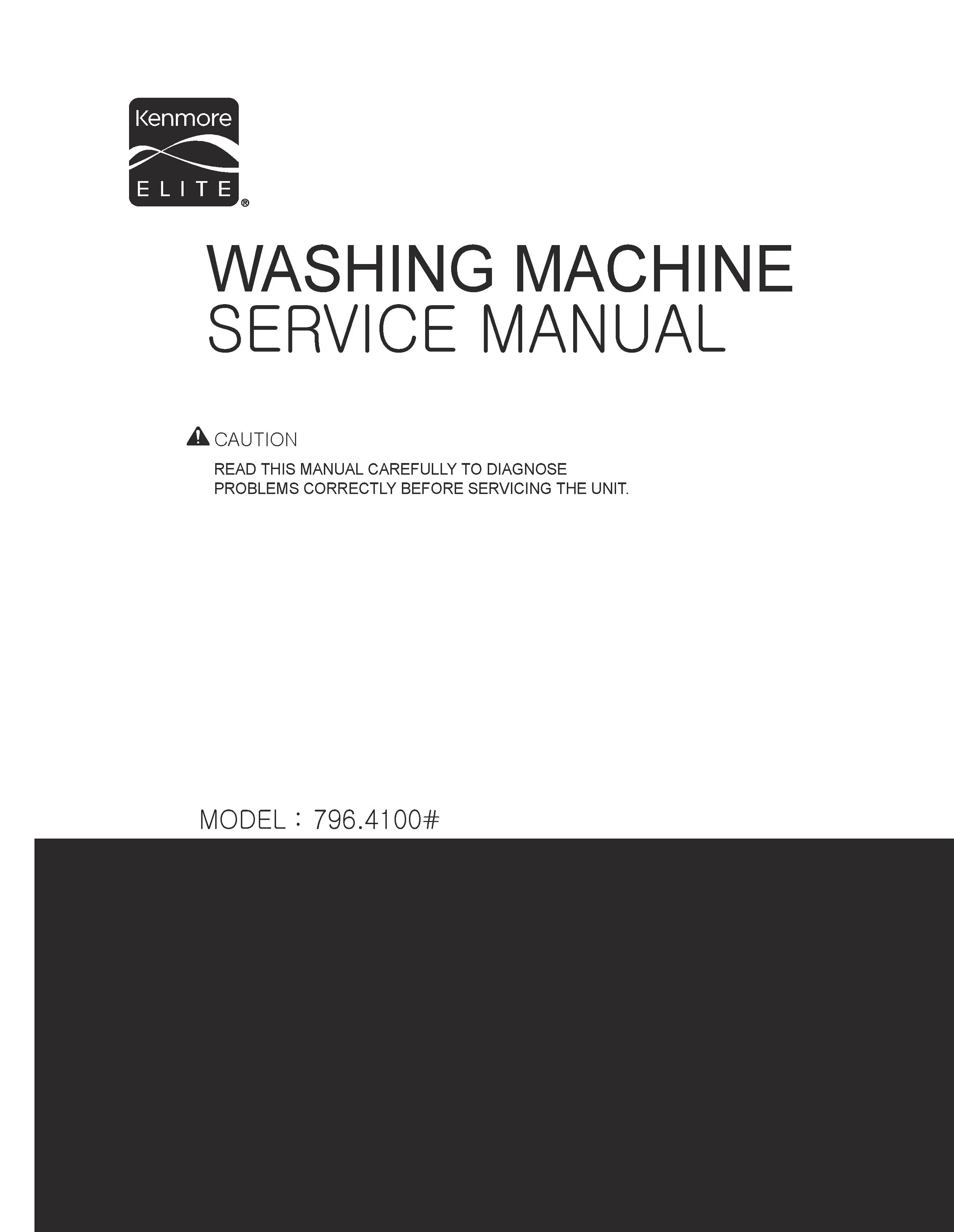 Kenmore elite 41003 41002 service manual cover from Whirlpool emea customer services with model code, manual creation date, manual contents,