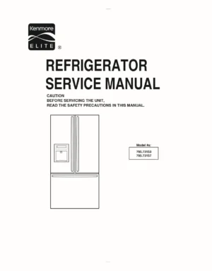 Kenmore elite 795 73157 73153 service manual