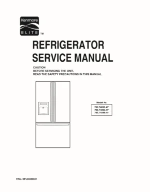 Kenmore elite 795 74092 74093 74099 service manual