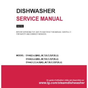 Lg d14126ixs service manual cover dishwasher service manual with model codes and service caution notice