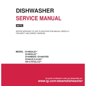 Lg d14446ixs service manual cover dishwasher service manual with model codes and service caution notice