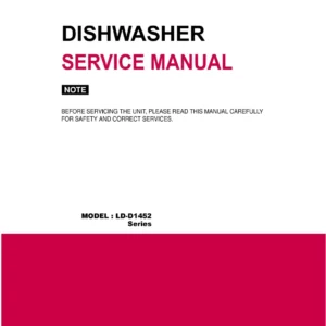 Lg d1452lf service manual cover dishwasher service manual with model codes and service caution notice