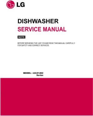 Lg d1452lf service manual cover dishwasher service manual with model codes and service caution notice