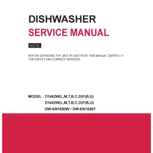 Lg d1452wf service manual cover dishwasher service manual with model codes and service caution notice