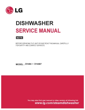 Lg d14567ixs service manual cover dishwasher service manual with model codes and service caution notice