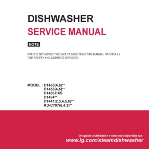 Lg d14867ixs service manual cover dishwasher service manual with model codes and service caution notice