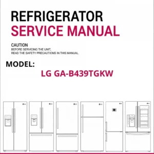 Lg ga b439tgkw refrigerator service manual cover with model code