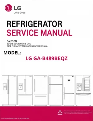 Lg ga b489beqz refrigerator service manual cover with model code