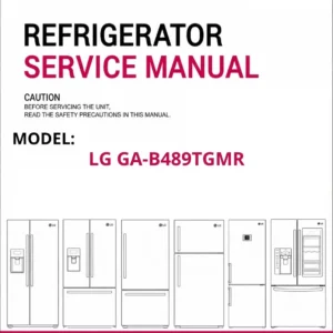 Lg ga b489tgmr refrigerator service manual cover with model code