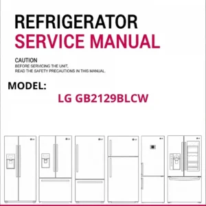 Lg gb2129blcw refrigerator service manual cover with model code