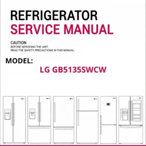 Lg gb5135swcw refrigerator service manual cover with model code