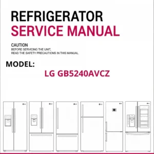 Lg gb5240avcz refrigerator service manual cover with model code
