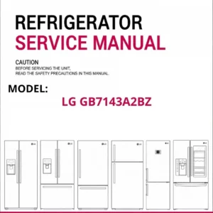 Lg gb7143a2bz refrigerator service manual cover with model code