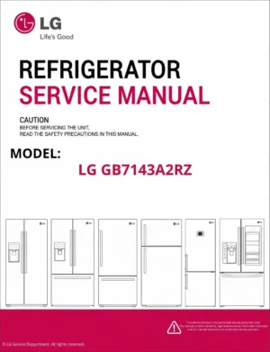Lg gb7143a2rz refrigerator service manual cover with model code