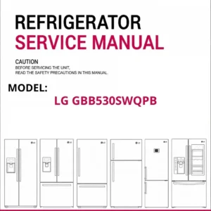 Lg gbb530swqpb refrigerator service manual cover with model code