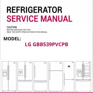 Lg gbb539pvcpb refrigerator service manual cover with model code