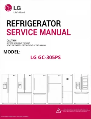 Lg gc 305ps refrigerator service manual cover with model code