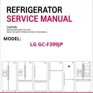 Lg gc f399jp refrigerator service manual cover with model code
