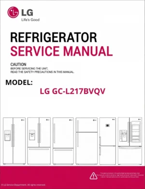 Lg gc l217bvqv refrigerator service manual cover with model code