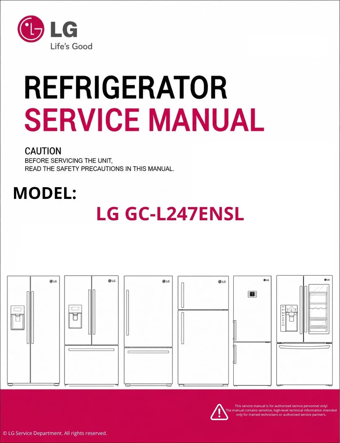 Lg gc l247ensl refrigerator service manual