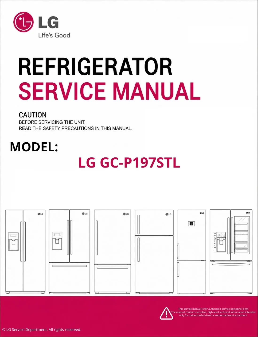 Lg gc p197stl refrigerator service manual