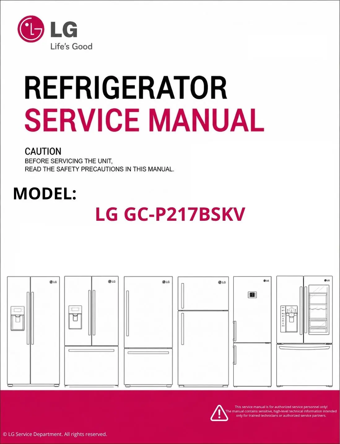 Lg gc p217bskv refrigerator service manual