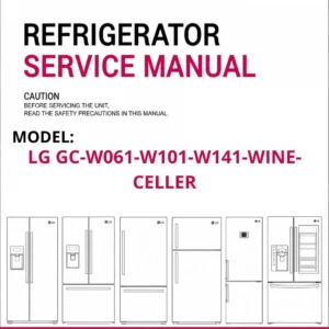 Lg gc w061 w101 w141 wine celler refrigerator service manual cover with model code